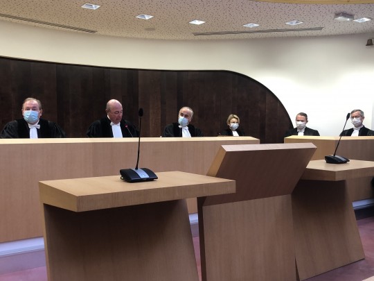 Les juges du tribunal de commerce de Lille Métropole lors des voeux en 2021.